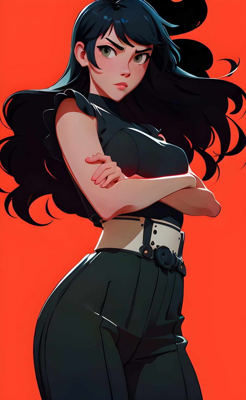 Minimalist Circular Vector Art in Anime Style