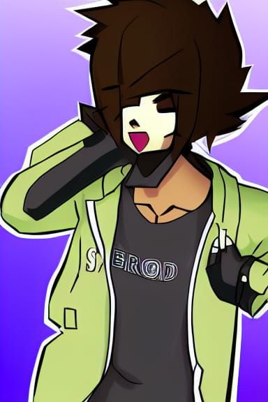 Trendy Pregnant Man in Anime-Inspired Street Art Style