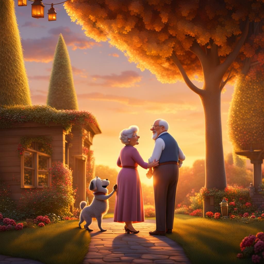 Pixar Style: Golden Hour Love Story