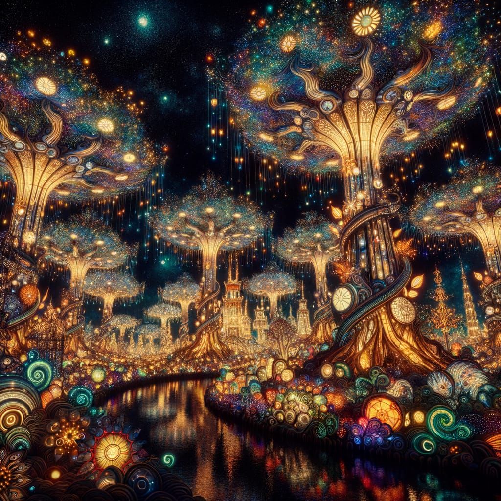 Enchanting Lantern Festival under a Mystical Sky