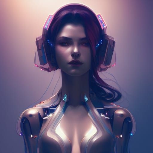 Cyberpunk Woman Portrait in Hyperdetailed Style