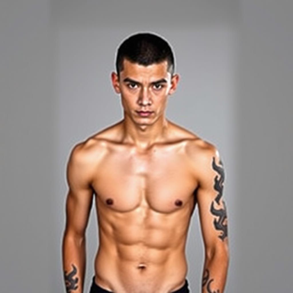 Tall Russian-Filipino Male with Steel Tattoo and Cold Glare