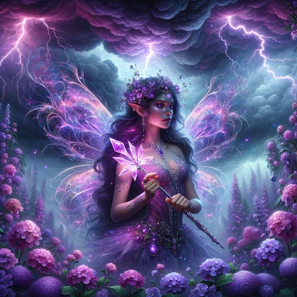 South Asian Fairy in Violet Garden