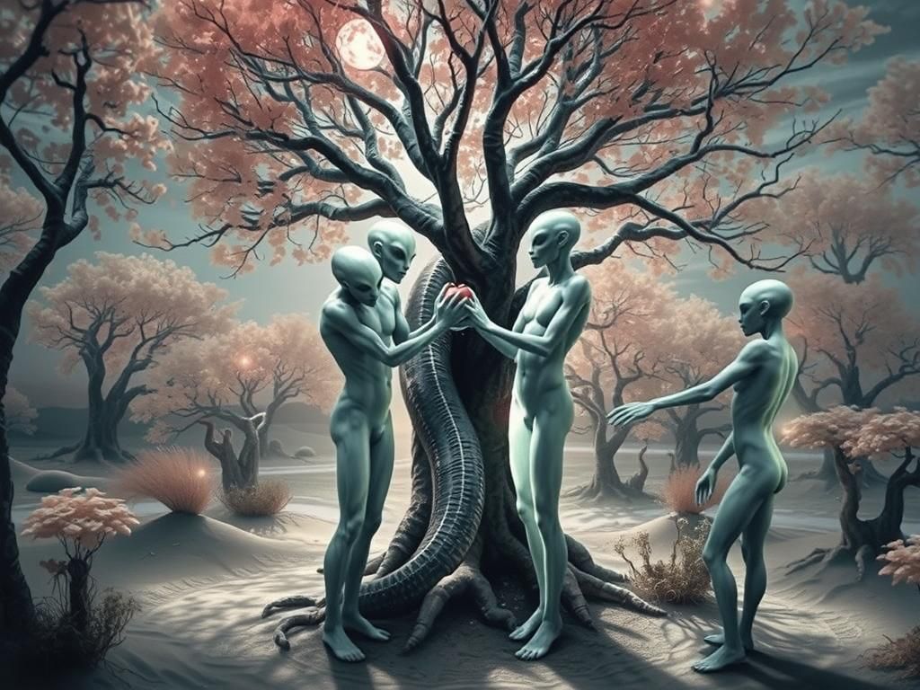 Alien Adam and Eve in Infrared Light