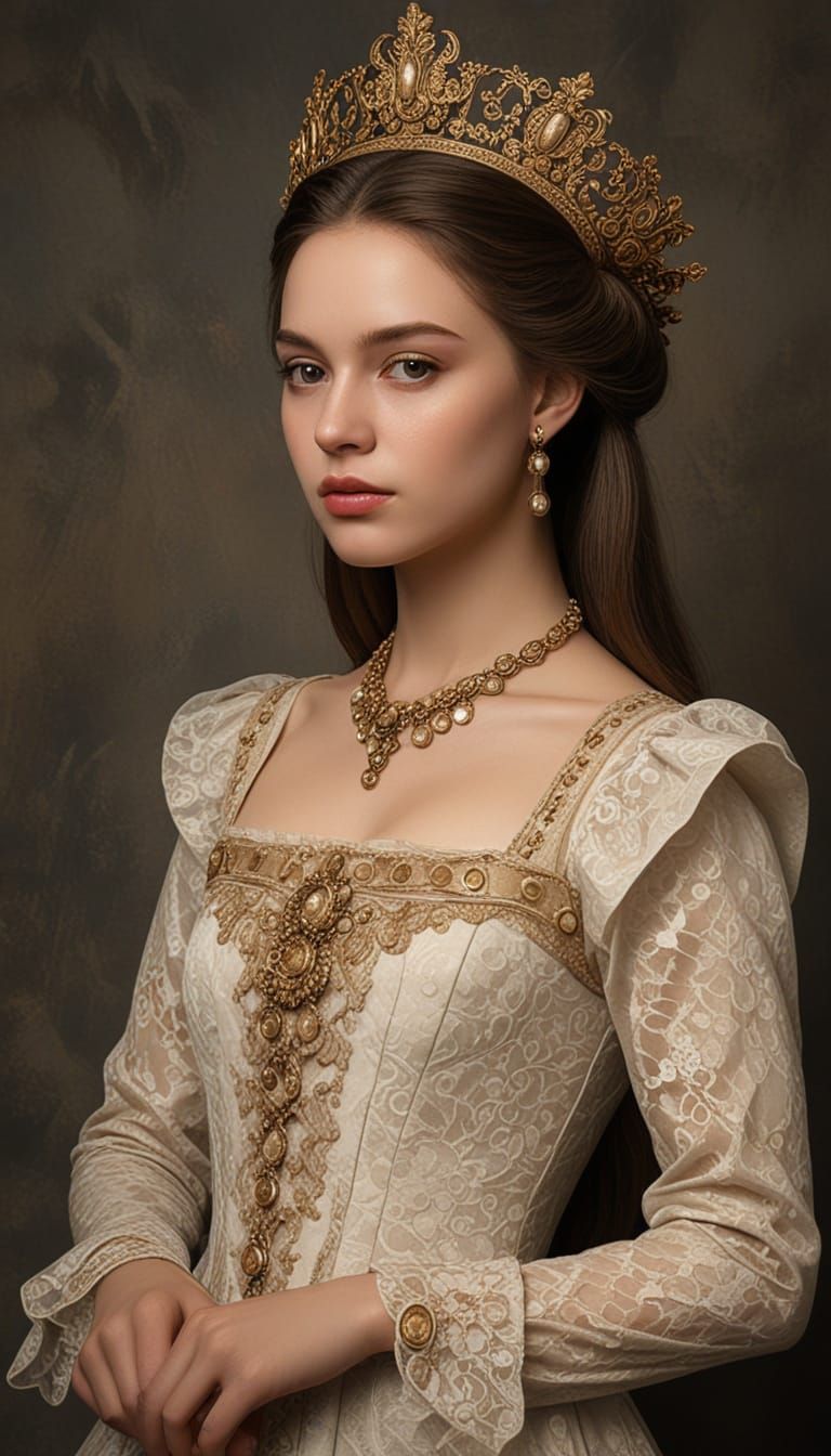 Young Woman in Elaborate Bodice, Renaissance Portraiture