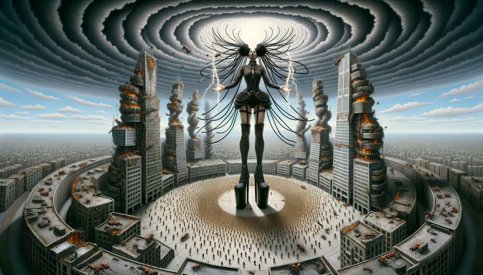 Dieselpunk Metropolis Summoning Lightning