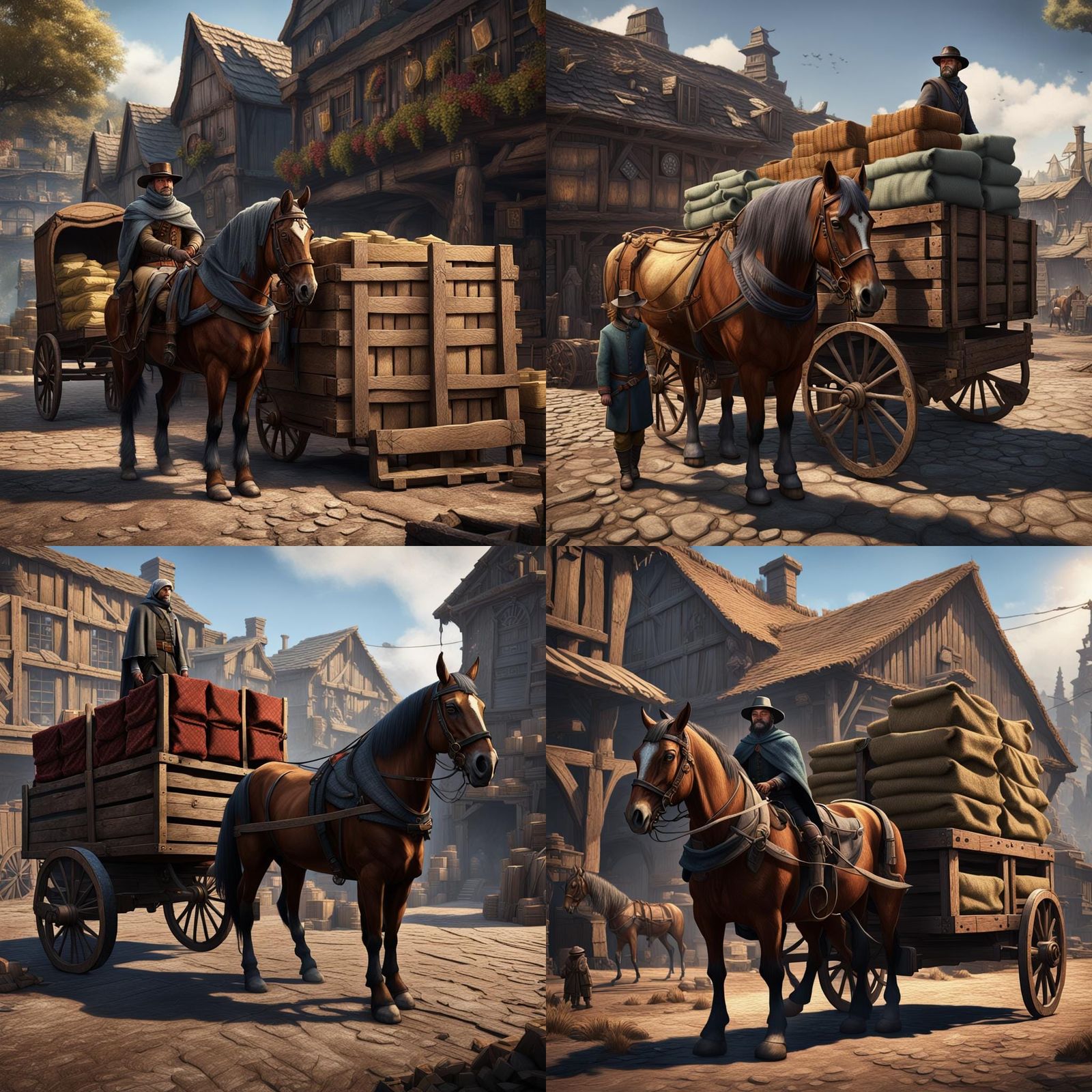 Medieval Fantasy: Resistance Spy Guarding Wagon