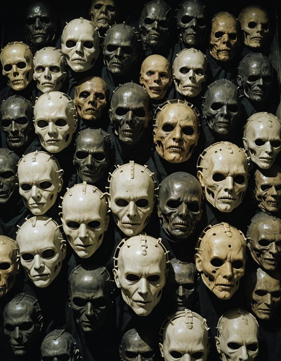 Horror/ #film/filmic; 
"Evil smooth+dead masks." 
Gerald Bro...