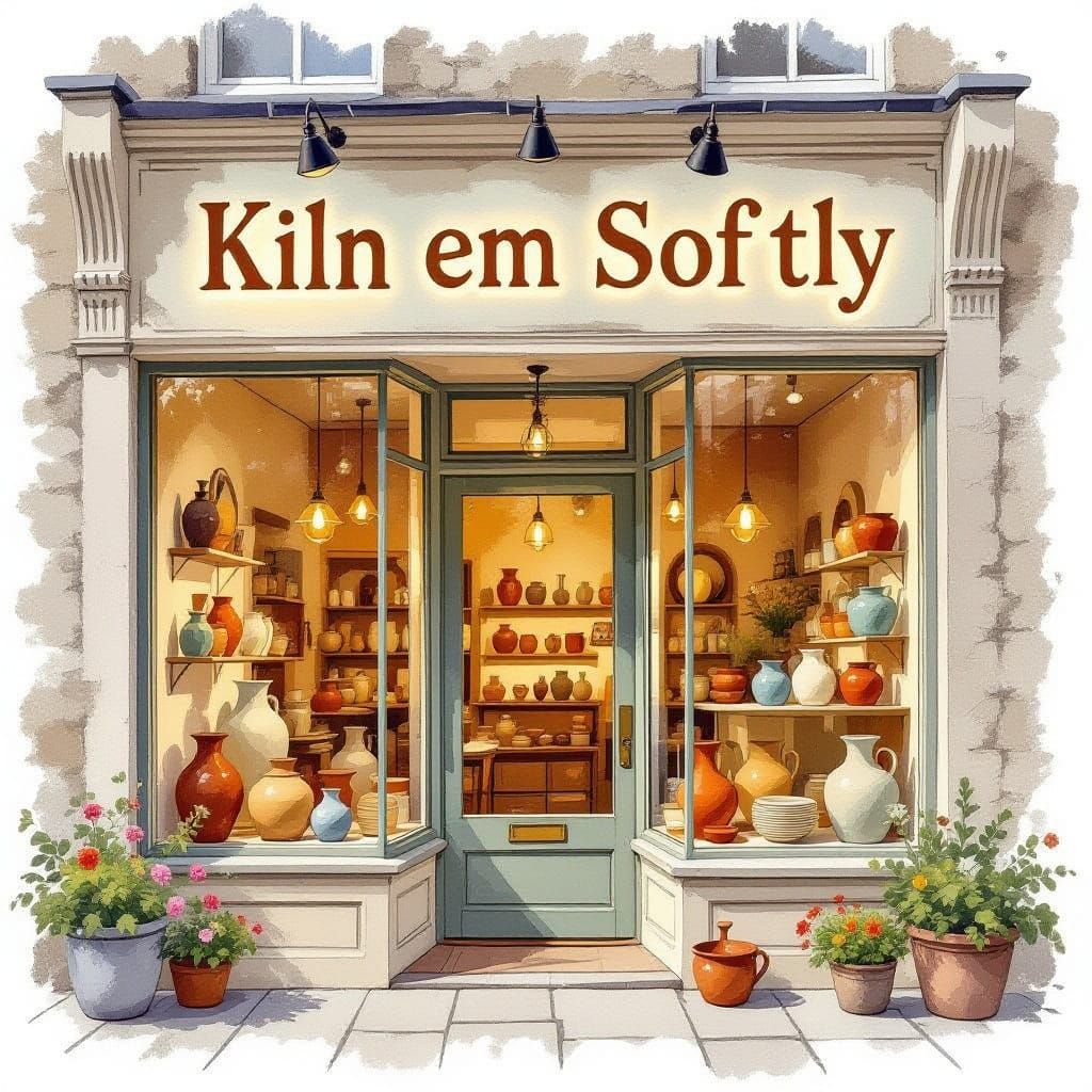 Charming Pottery Shopfront 'Kiln Em Softly'