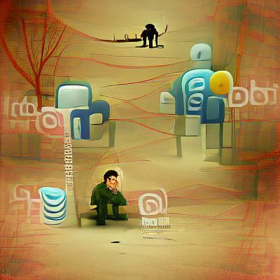 Lonely Figure Sitting on Bench in Haze