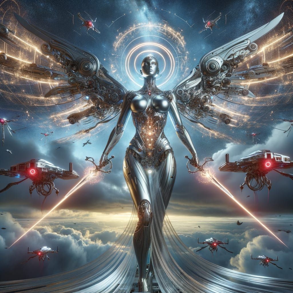 Steel Goddess Battles Dragons With Energy Swords