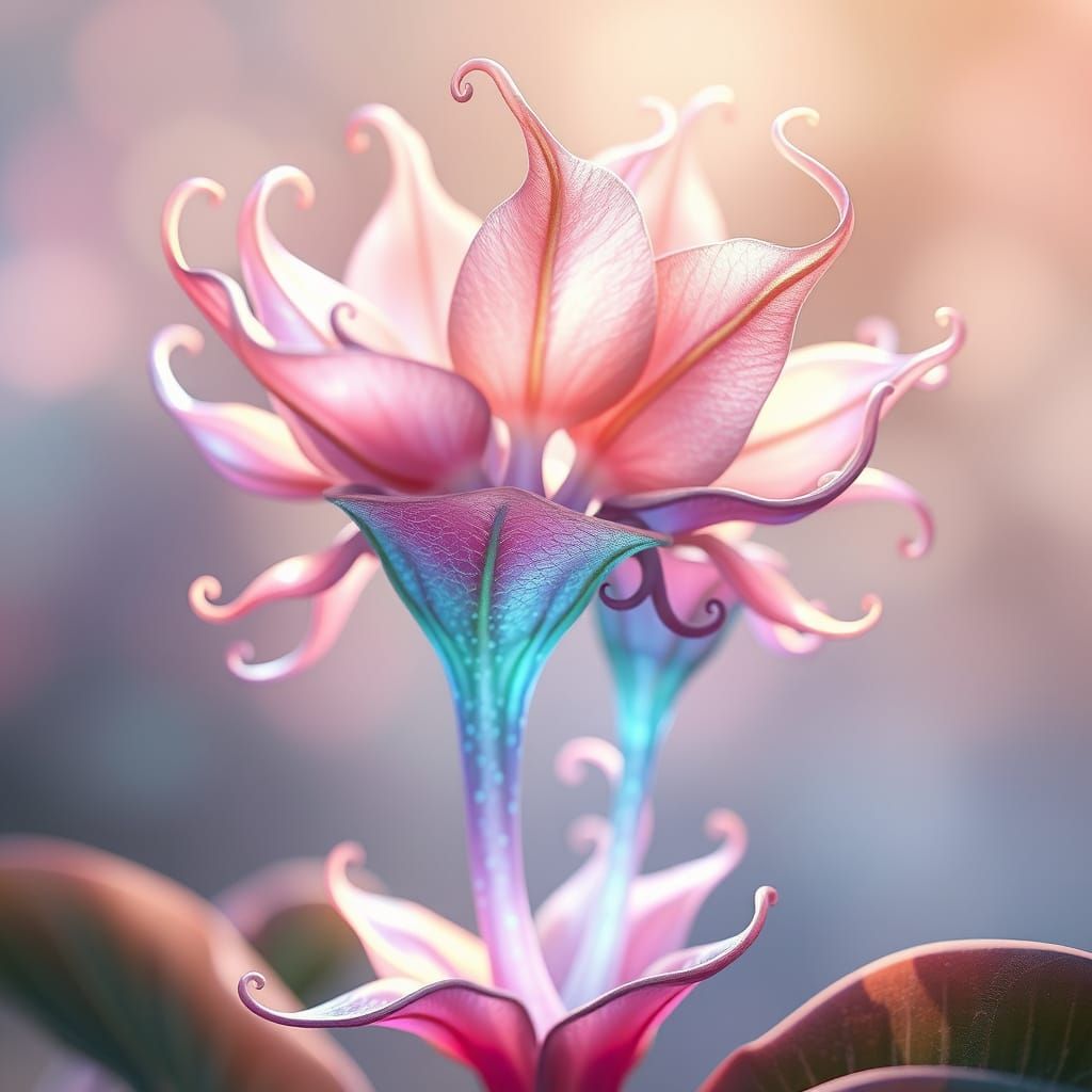 Dreamlike Exotic Bloom in Vibrant Anime Style