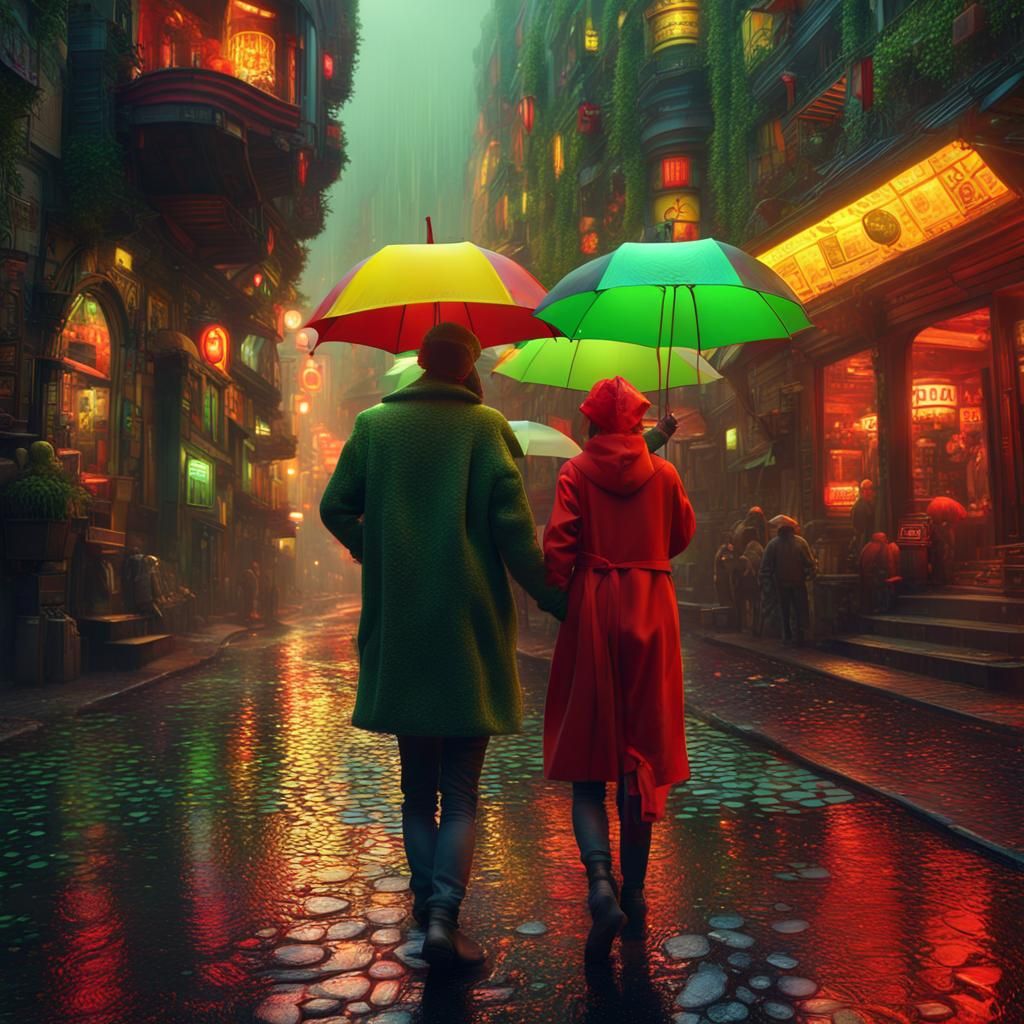 Neon Nightlife in Hundertwasser Style