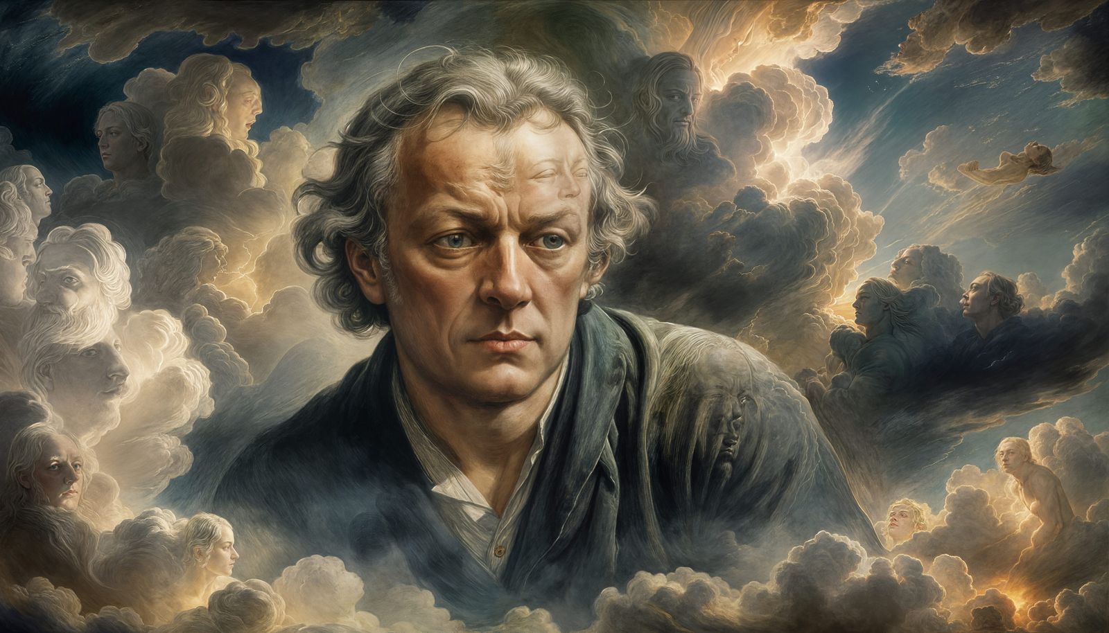 William Blake Portrait with Divine Radiance