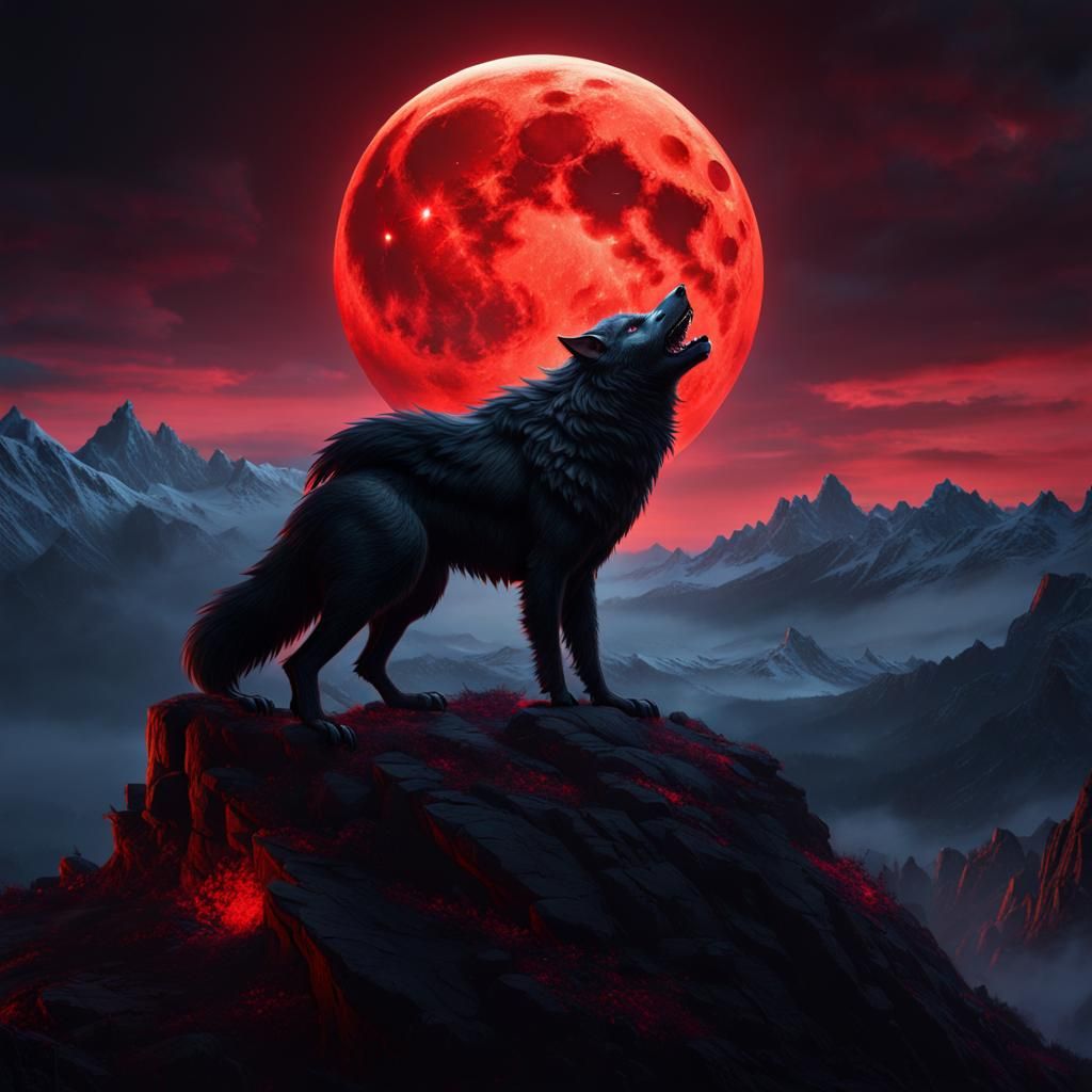 Werewolf Howling at the Moon: Matte Painting