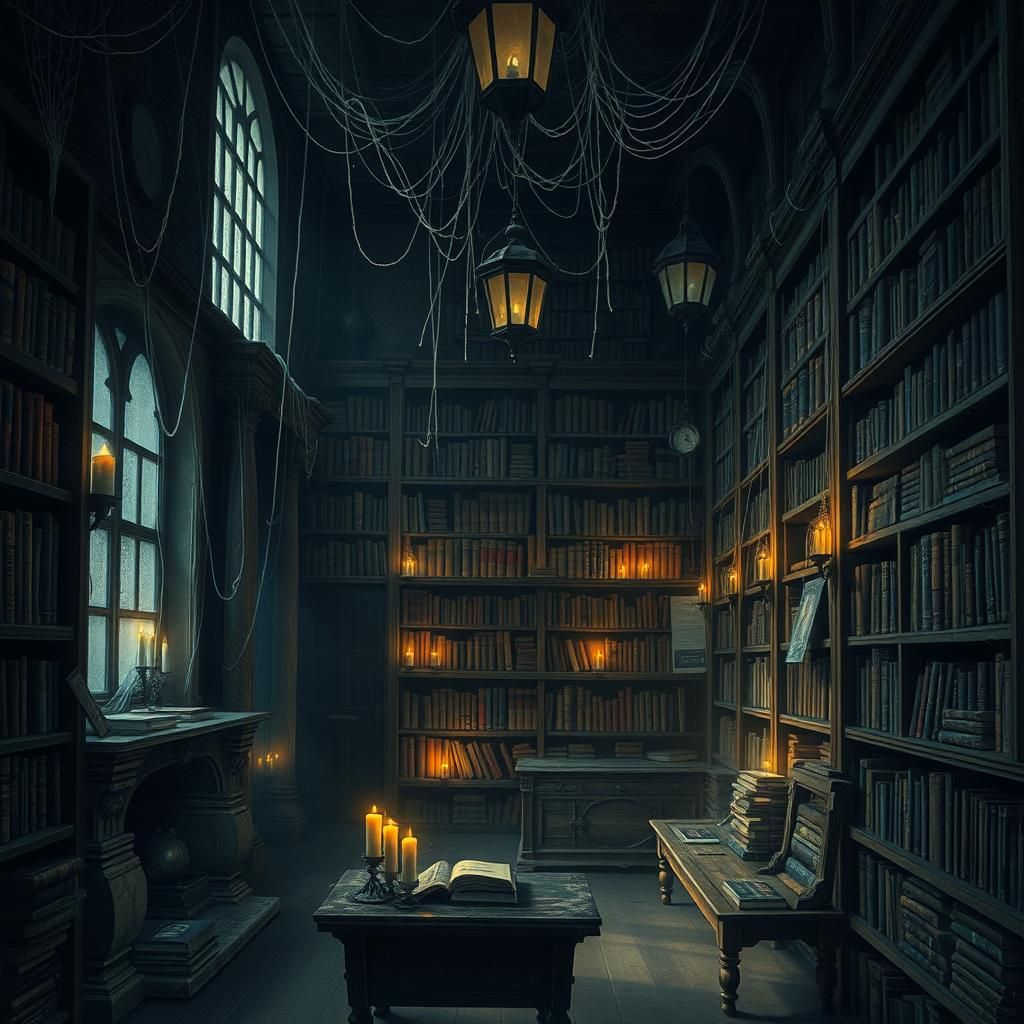 Mystical Bookshop in Spooky Season, Surreal Style