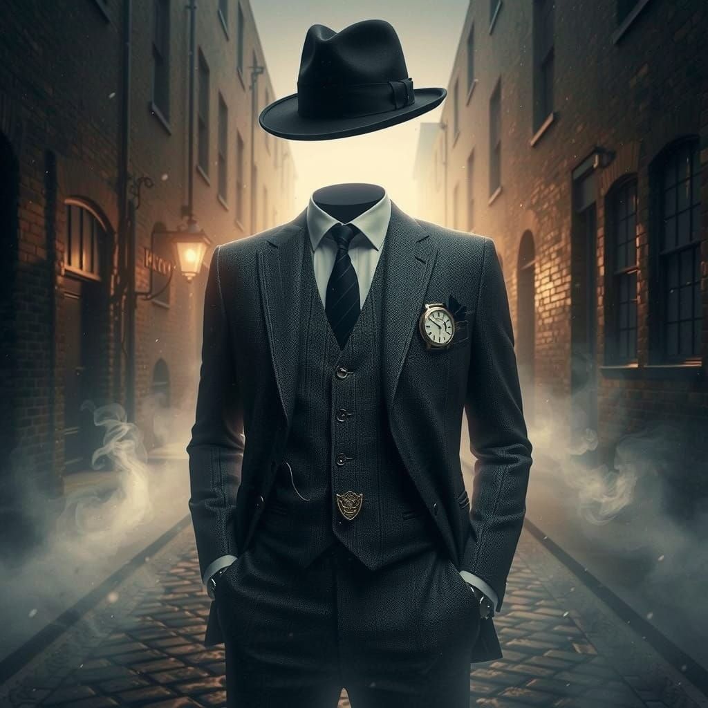 Elegant Stranger in a Mysterious Twilight Alley