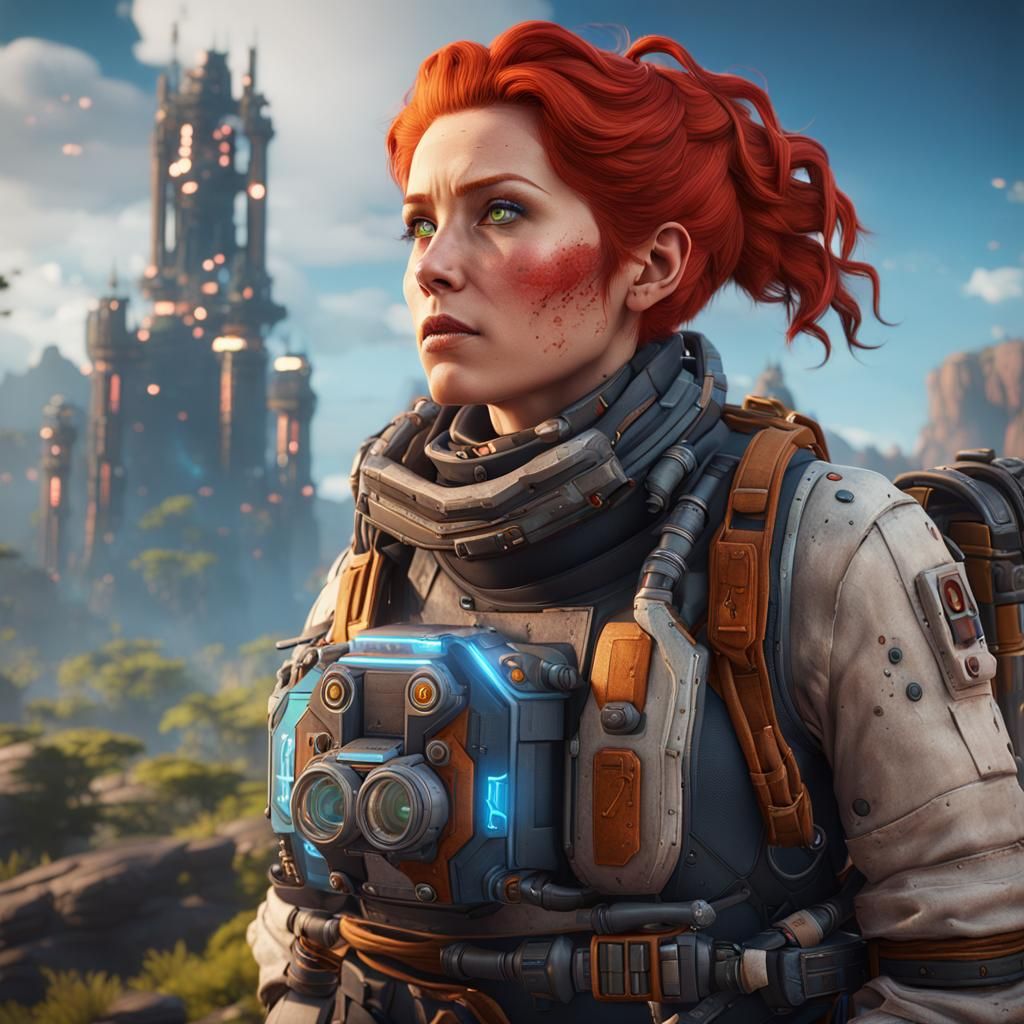 Redhead Scientist: Detailed Fantasy Concept Art