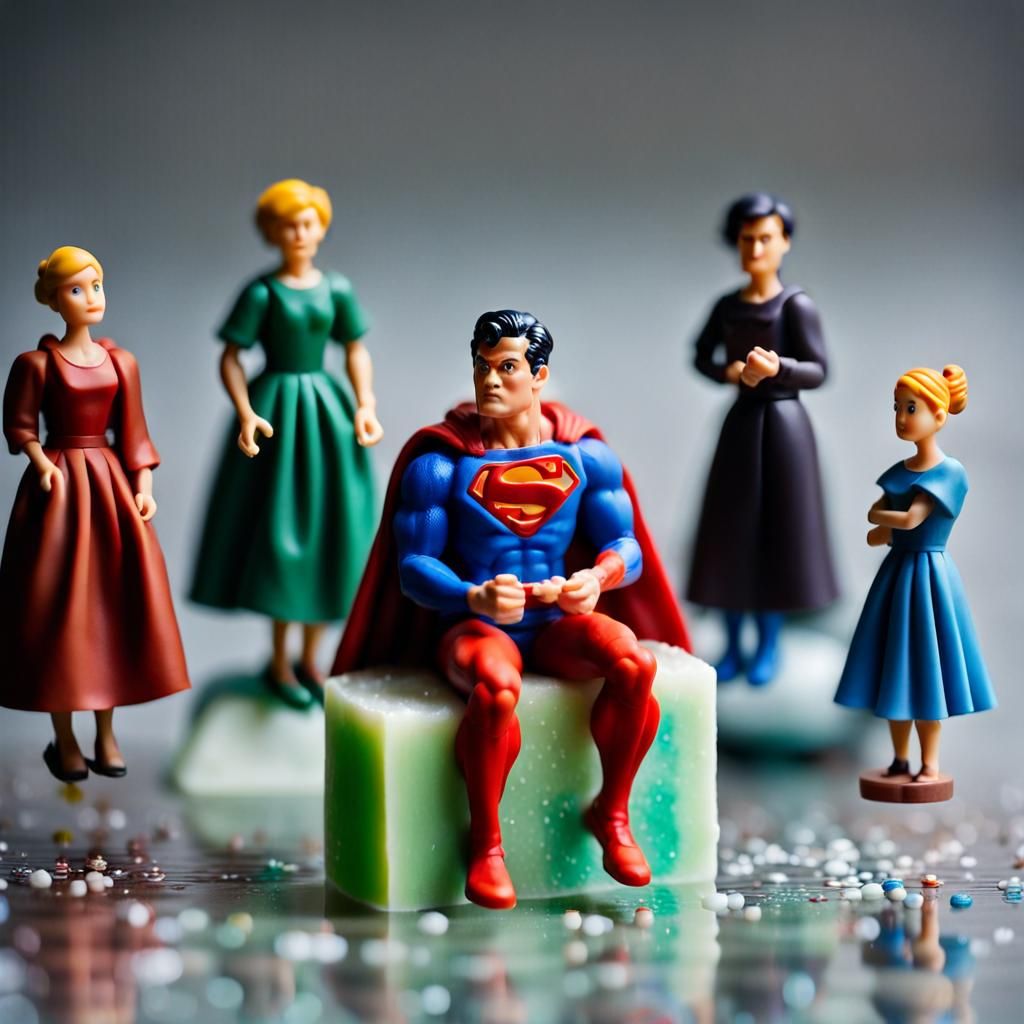 Superman Action Figure in a Macro Photograph