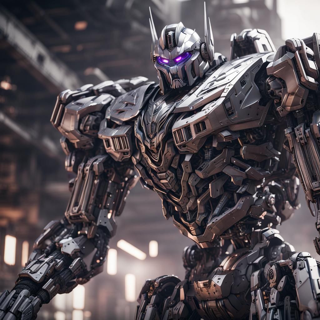 Futuristic Sci-Fi Megatron in Polished Metal