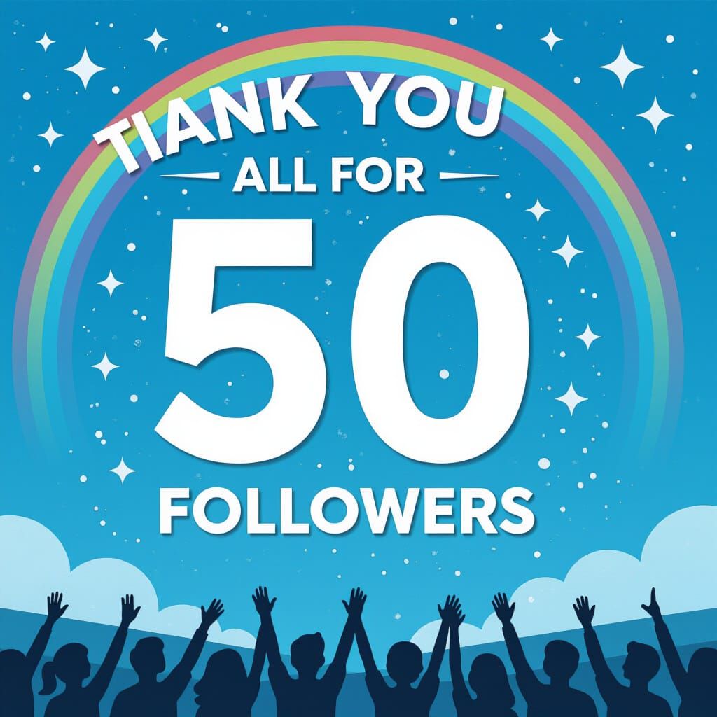 Celebratory Graphic for 50 Followers