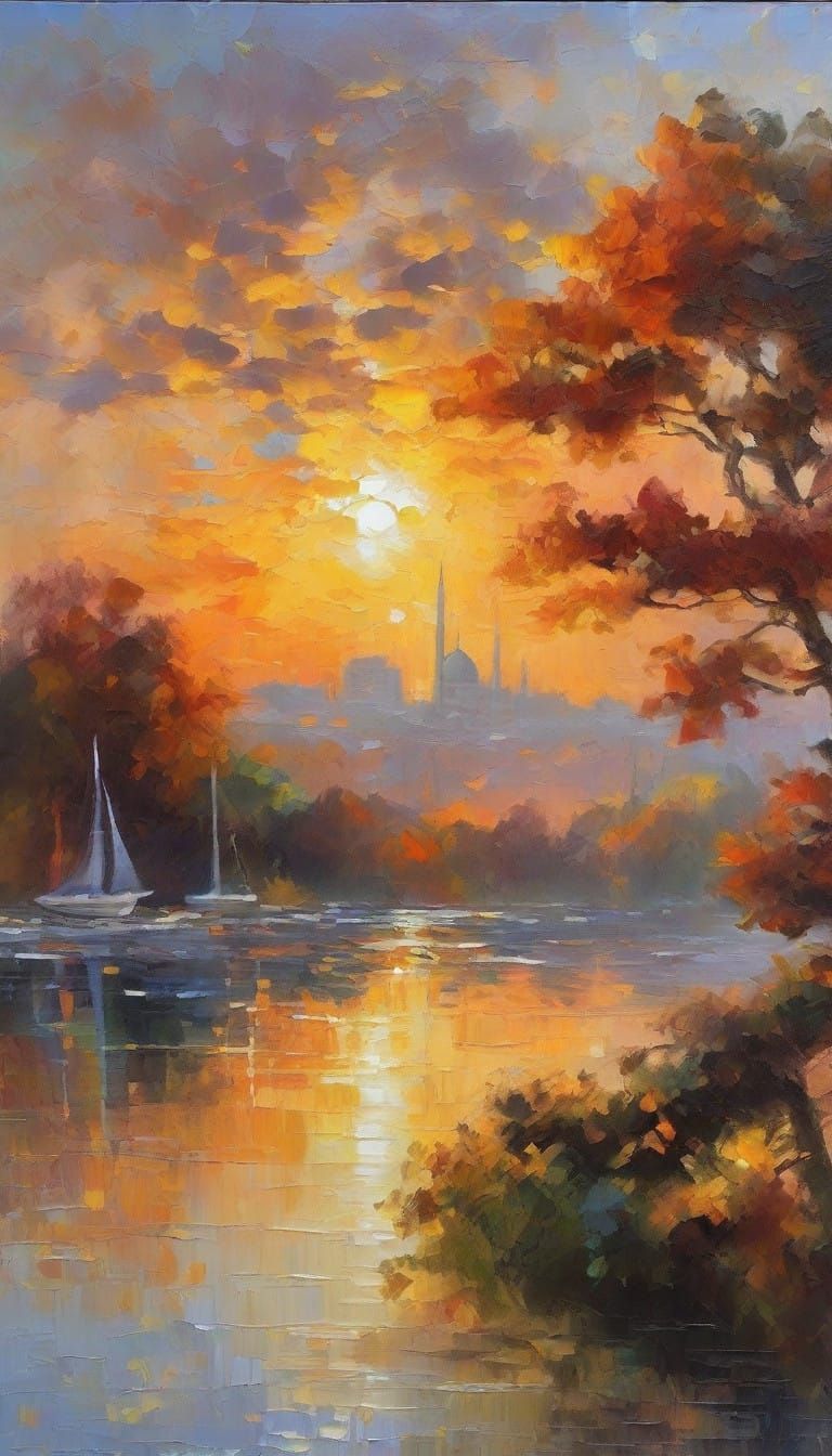 Impasto Sailors in Golden Light