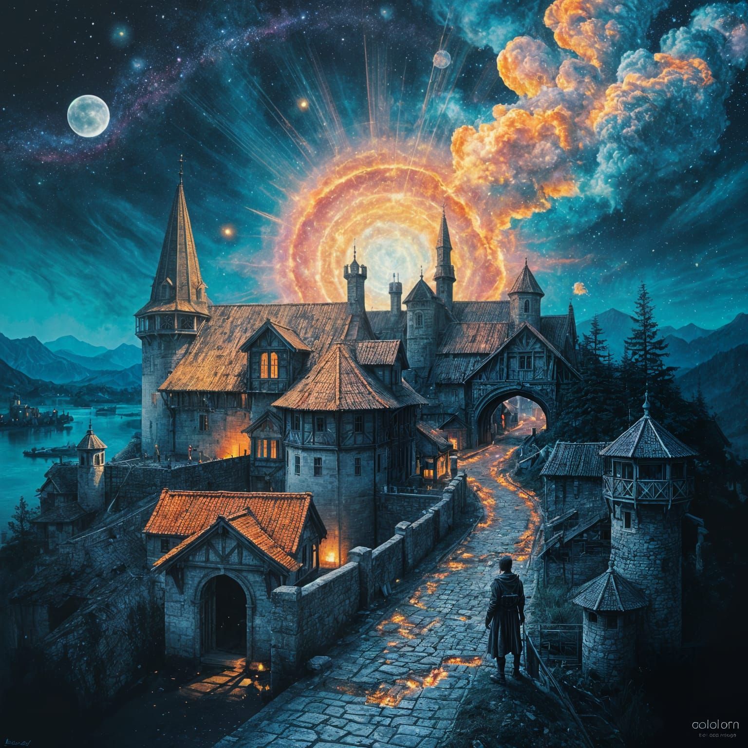 Supernova Double Exposure: Medieval Meets Dystopian Future