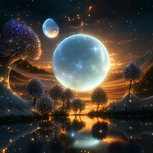 Luminescent Crystal Rose in a Fantasy Dreamscape