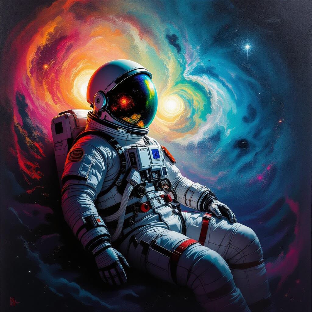 Astronaut Lost in Cosmic Horror Nebula