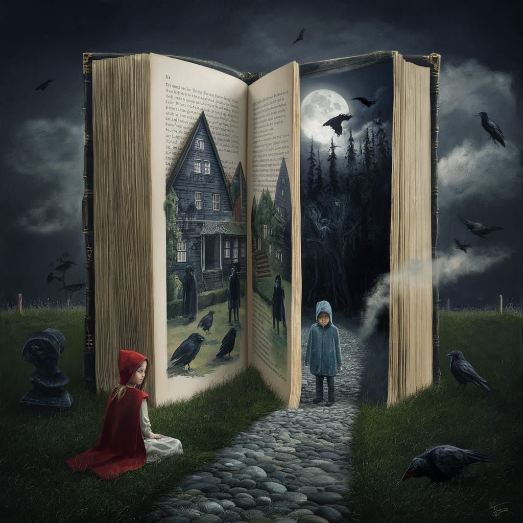 Book Portal: Girl in Red Cloak Digital Painting