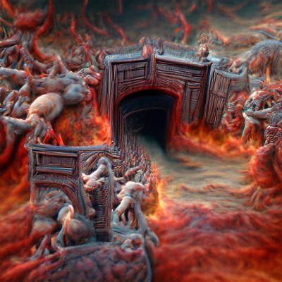 Gates to Hell: 8K Resolution 3D Rendering