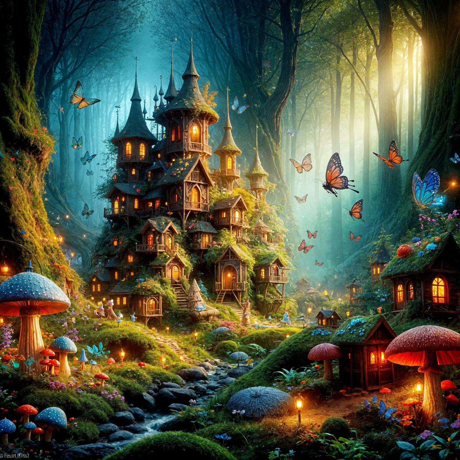 Enchanted Whimsy in a Majestic Forest