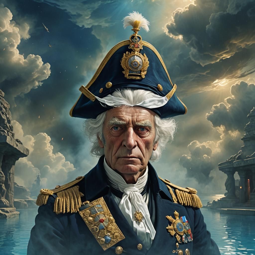 Lord Nelson in Ethereal Glimmering Pool, Fantasy Art