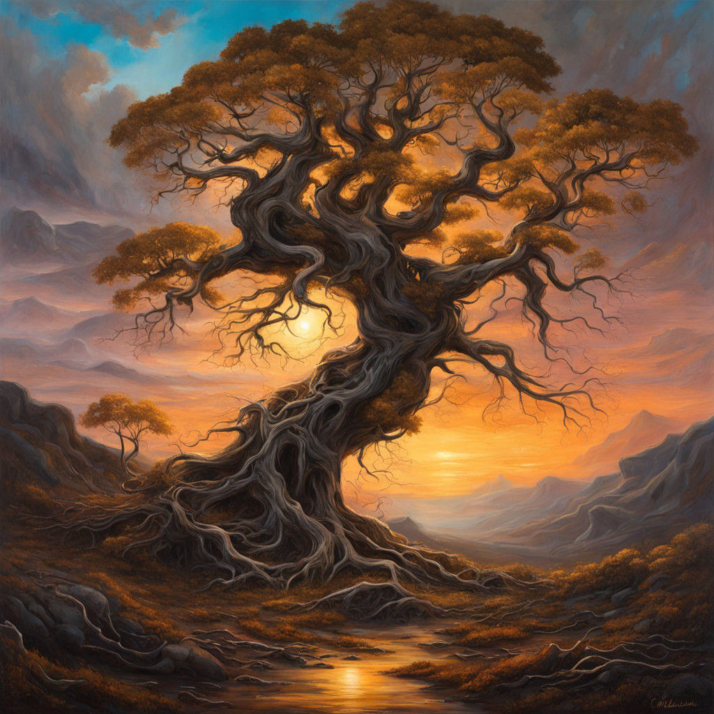 Ethereal Wilderness Landscape in Chiaroscuro Style