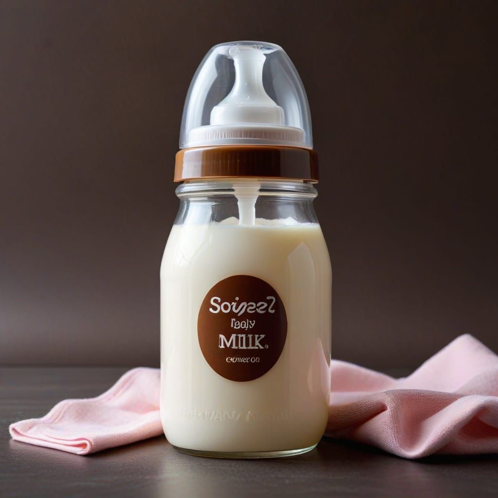 Surreal Baby Bottle with Creamy Pram Product Inside