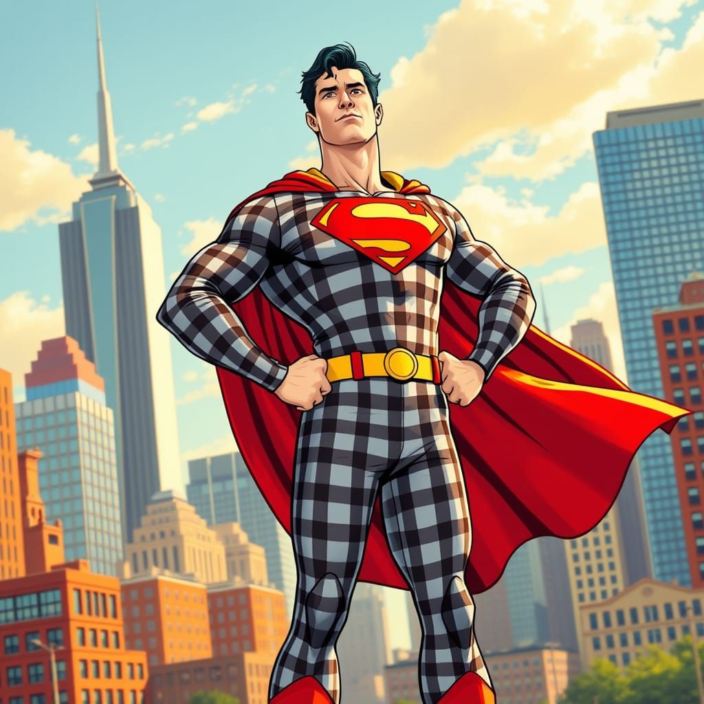 Superman in Classic Gingham Style
