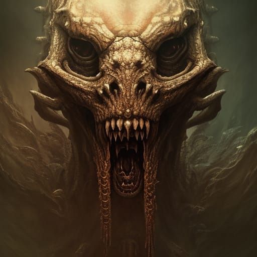 Dragon Spider God Skeleton: Dark Fantasy Concept Art