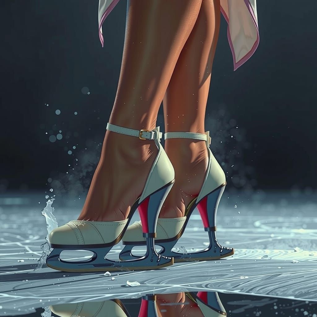Futuristic Fantasy Feet in High Heel Ice Skates