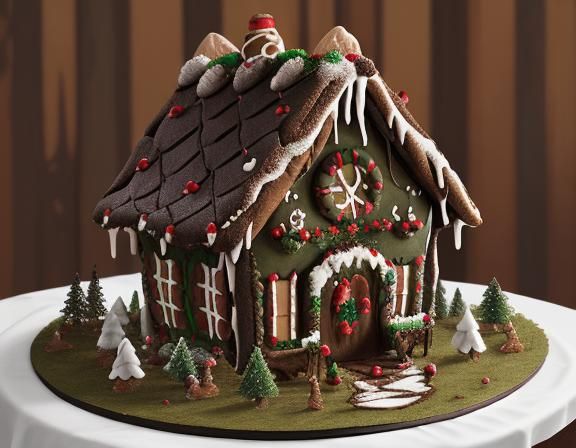 Gingerbread House Black Forest Cake