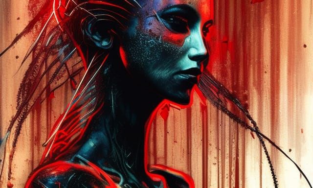 Glass-Skinned Alien Concept Art in Psychedelic Colors