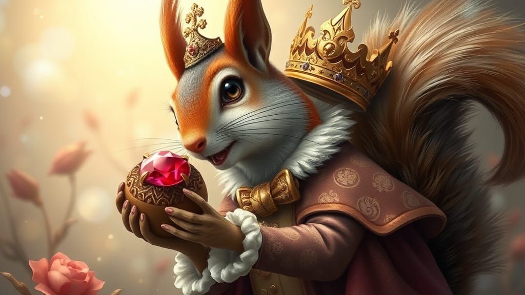 Squirrel Thief Steals Ruby Crown Jewel