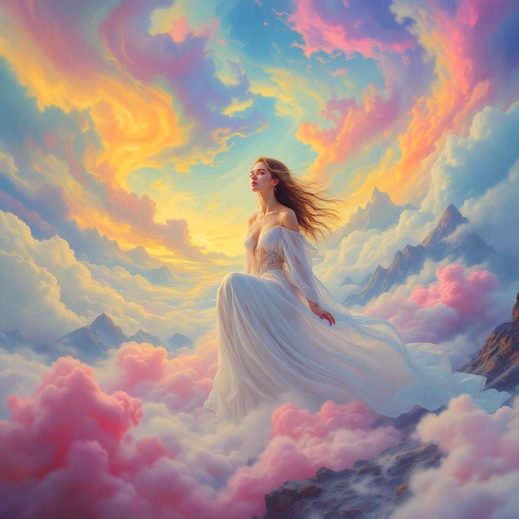 Surreal Dreamlike Portrait in Airbrush Style