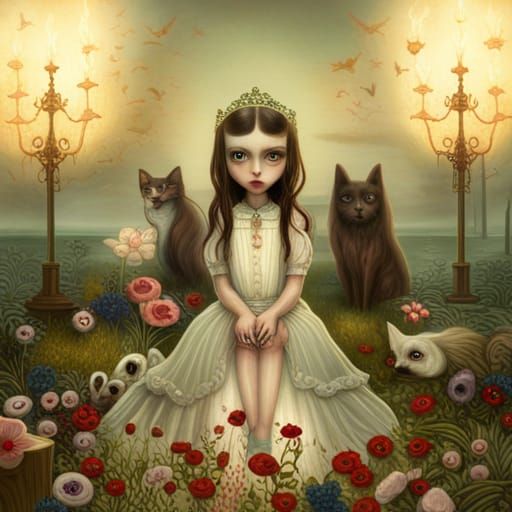 Ornate Dark Fantasy Feline in High Detail