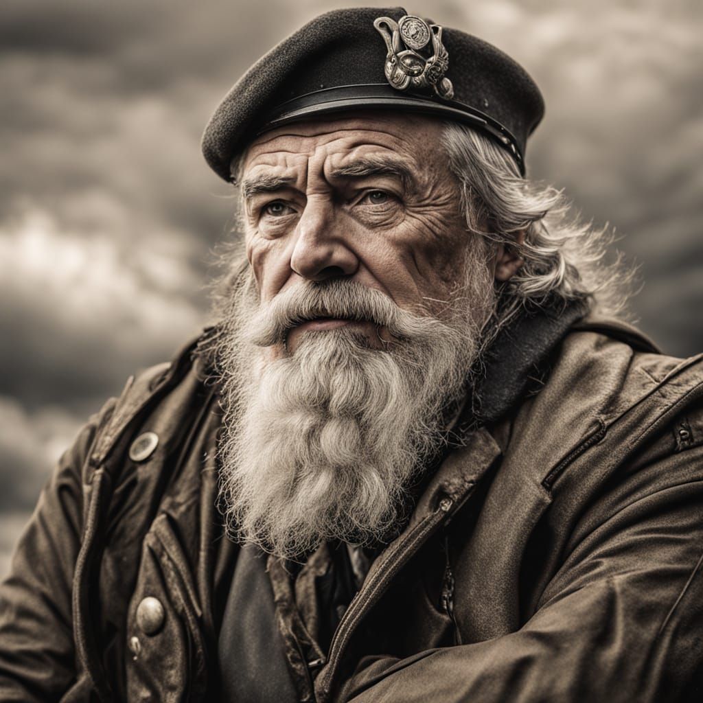 Dignified Irish Captain in Sepia Portrait