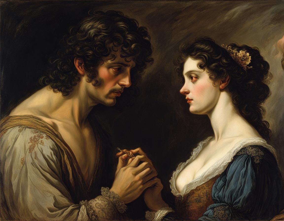 Baroque Romance: Scarred Man and Radiant Woman