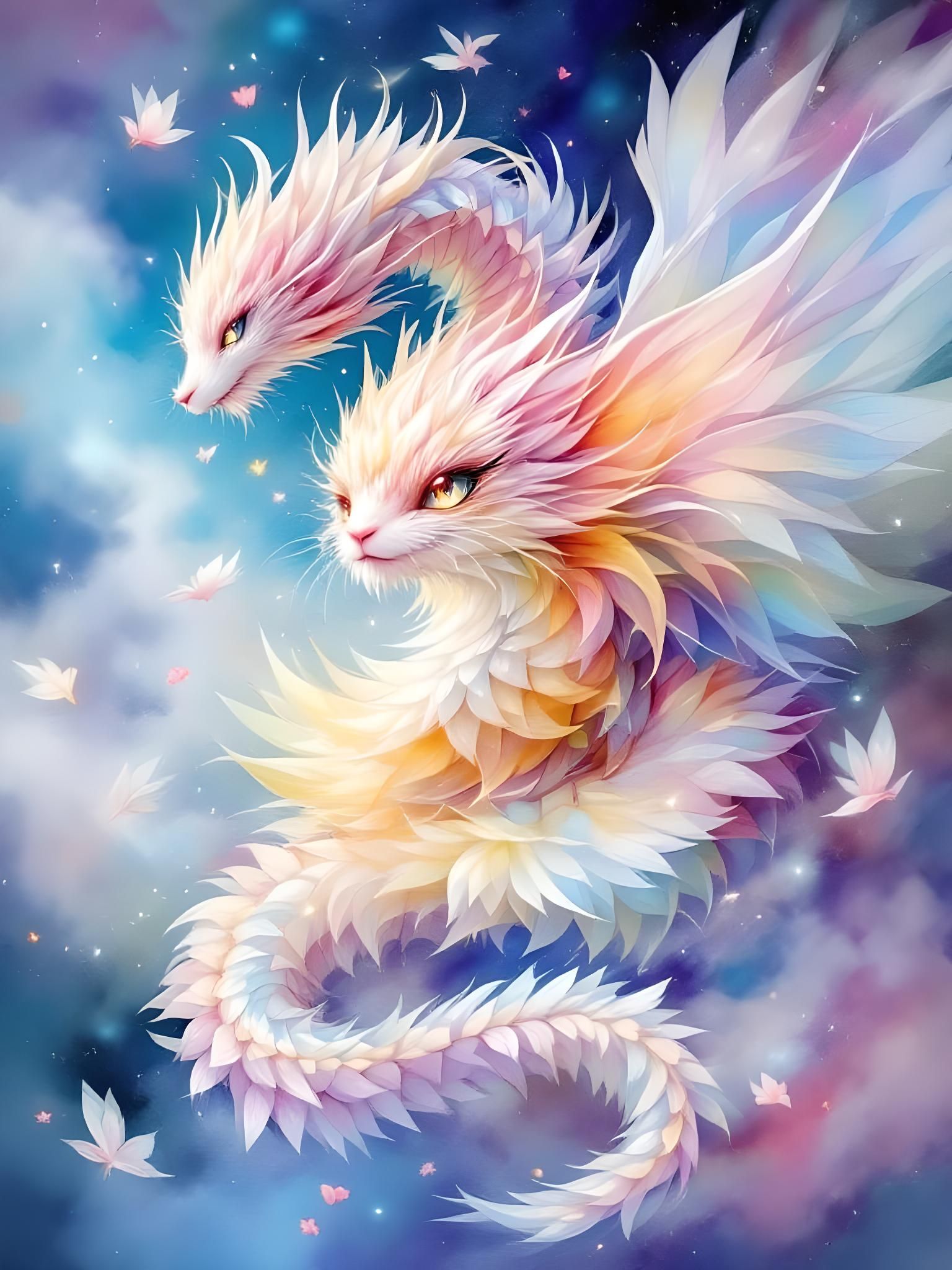 Vibrant Hybrid Figures in Watercolor and Ink