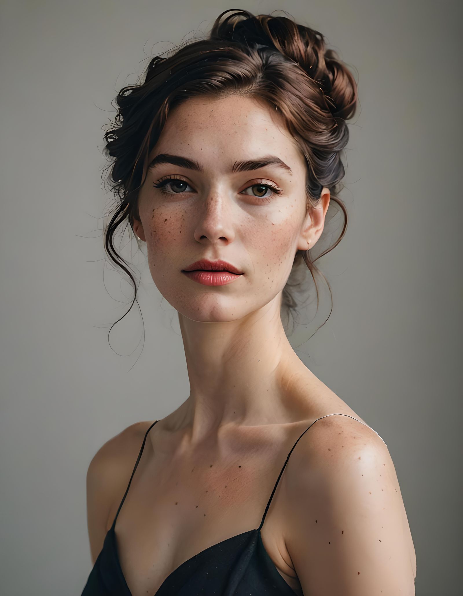 Woman's Gaze in Sequined Dress