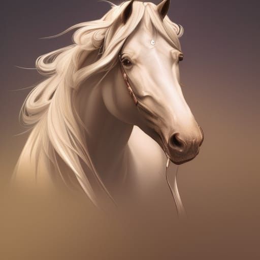 Hyperdetailed Horse Portrait in Volumetric Lighting
