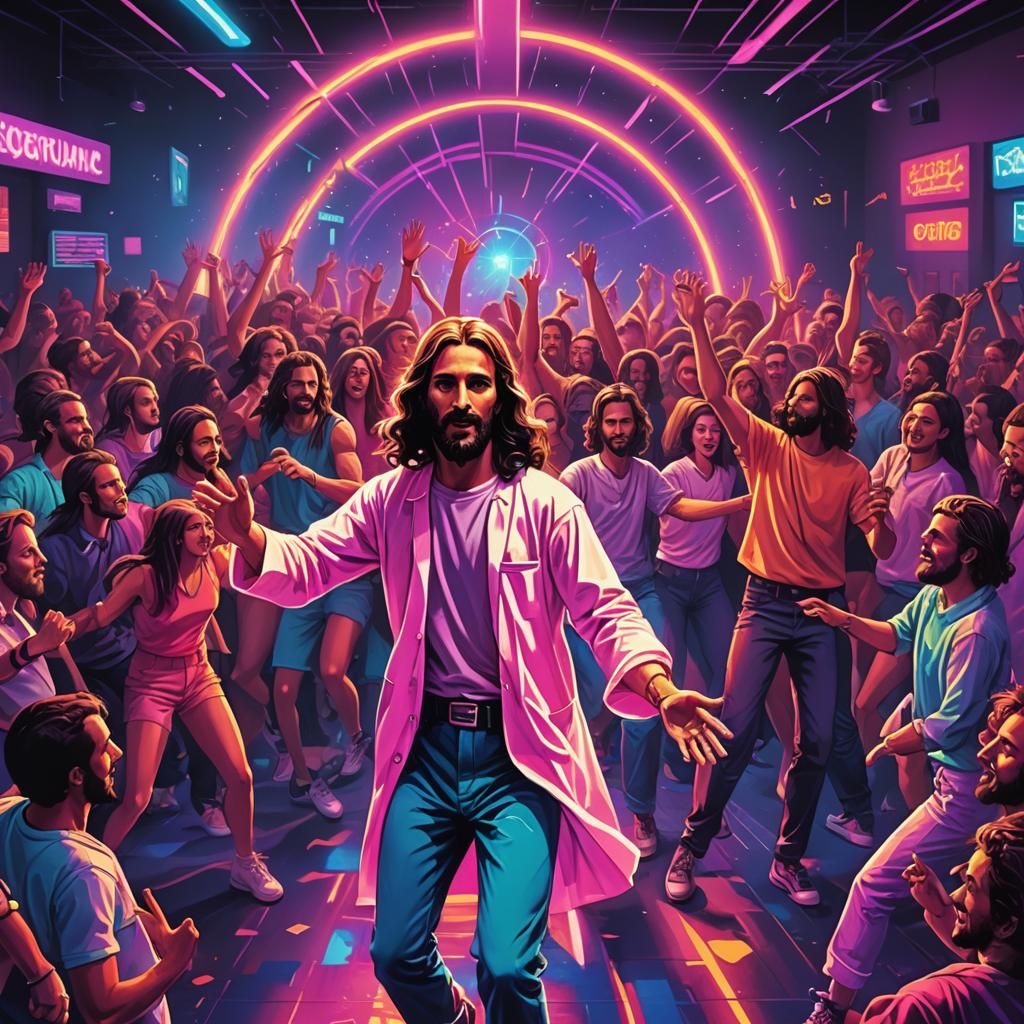 Jesus Christ Raving in a Nightclub