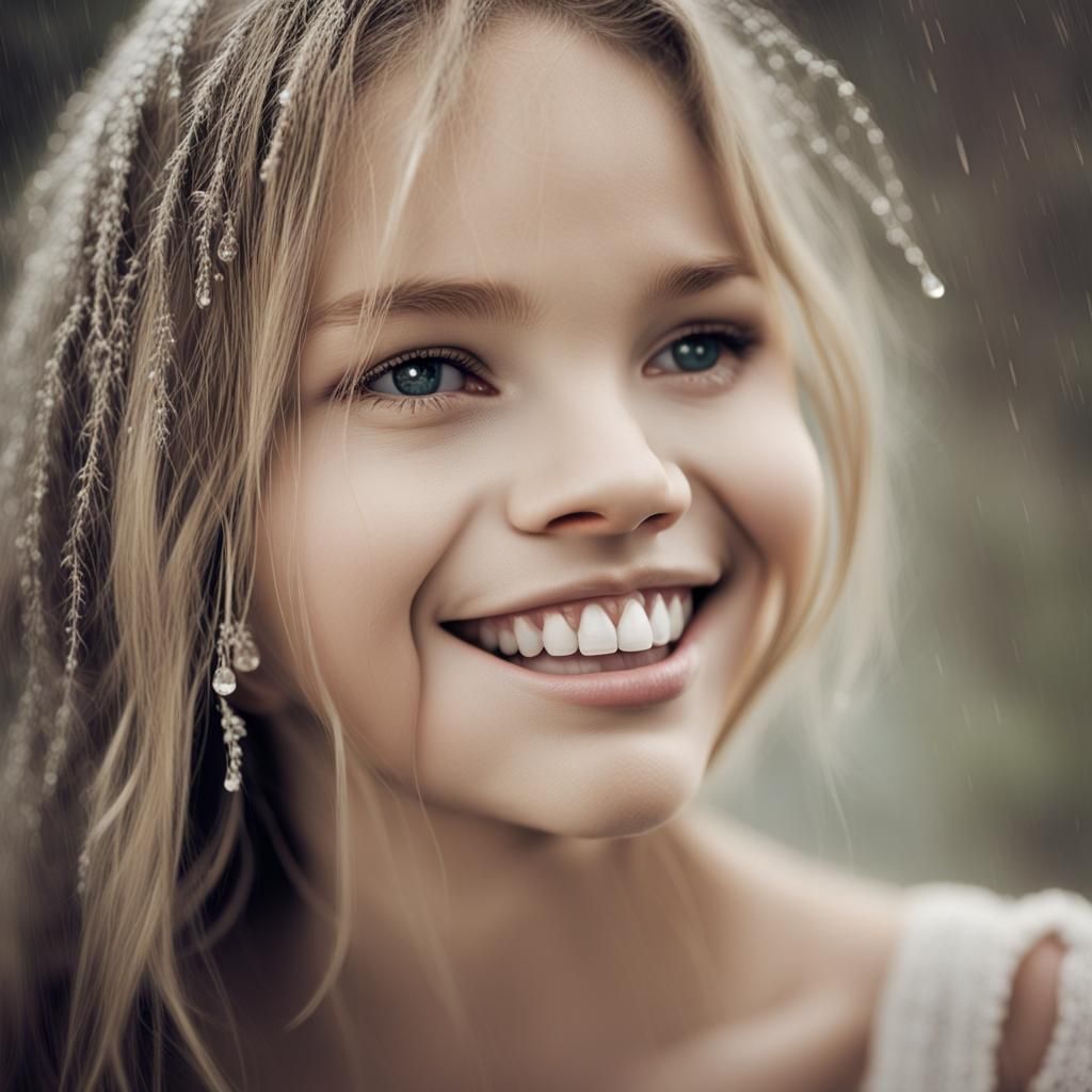Hyperrealistic Smiling Face with Splash Art Style